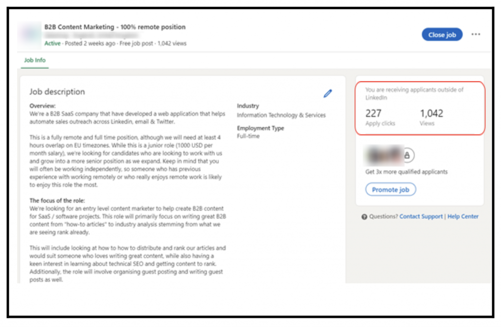 How we hacked a Linkedin job post to save $531 AND get 227 